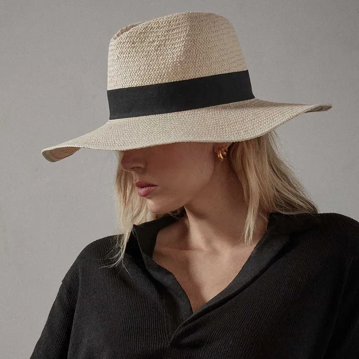 James Perse Hats Harbor Straw Hat Naturalblack 8211 Women