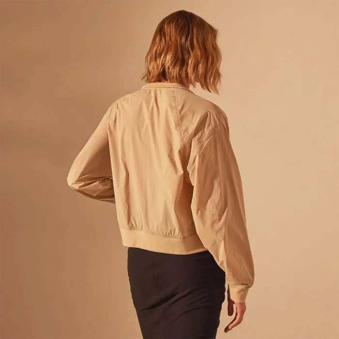 James Perse JacketsOuterwear Lightweight Bomber Jacket Sand 8211 Women