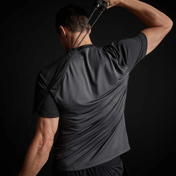 James Perse Performance Tops Two Tone Short Sleeve Raglan Crew Slateblack 8211 Men