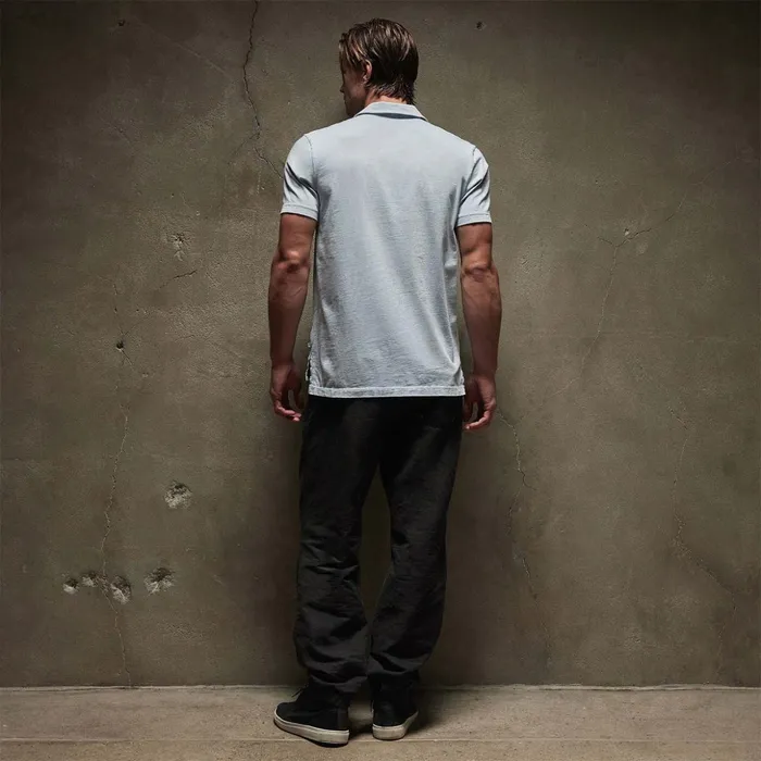 James Perse PolosNovelty Tops Sueded Jersey Polo Open Sky Pigment 8211 Men