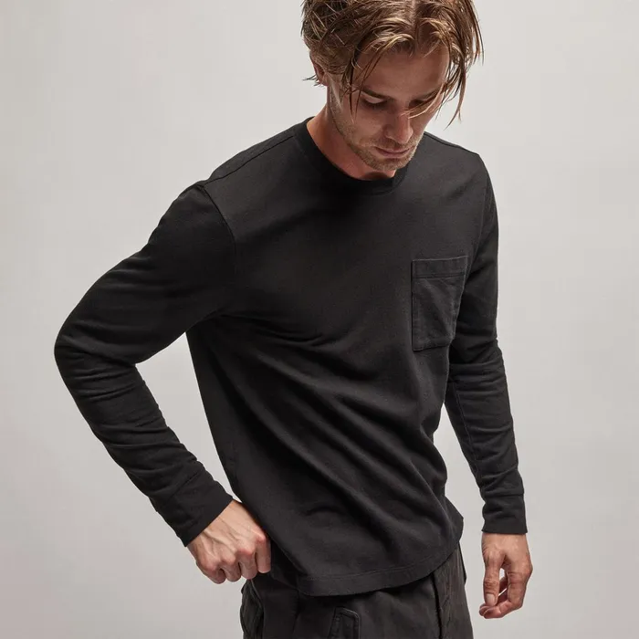 James Perse Sweat TopsBottoms French Terry Pocket Crew Black 8211 Men