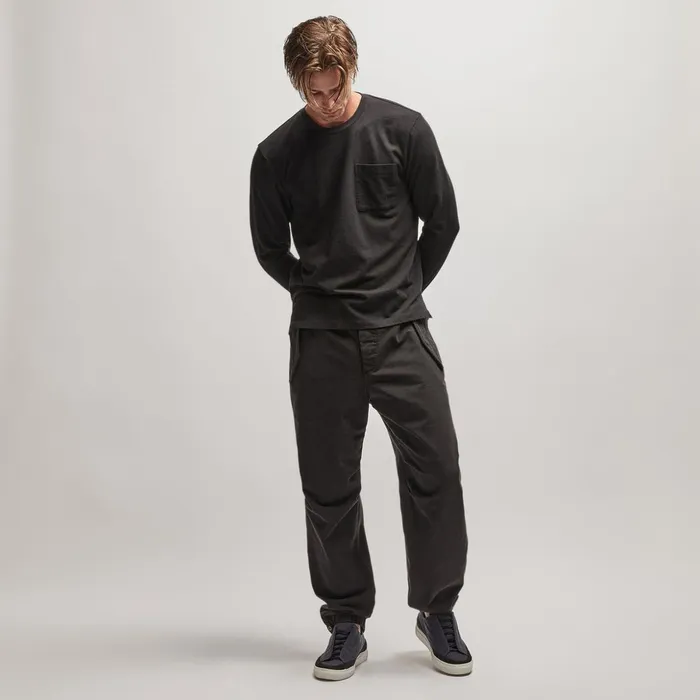 James Perse Sweat TopsBottoms French Terry Pocket Crew Black 8211 Men