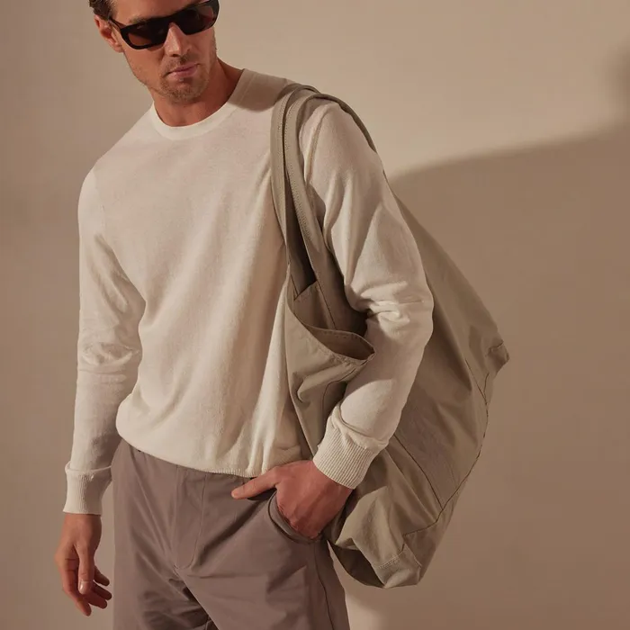 James Perse Sweaters Stretch Cotton Crew Sweater White 8211 Men