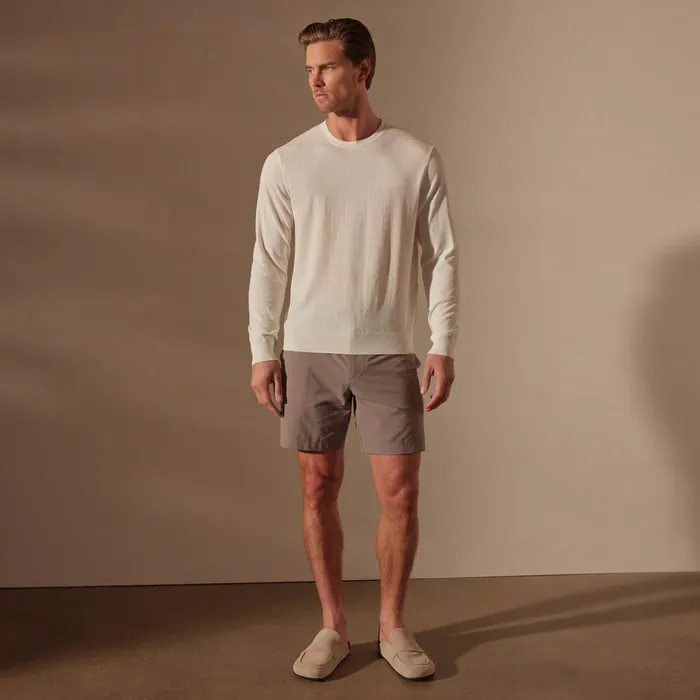 James Perse Sweaters Stretch Cotton Crew Sweater White 8211 Men