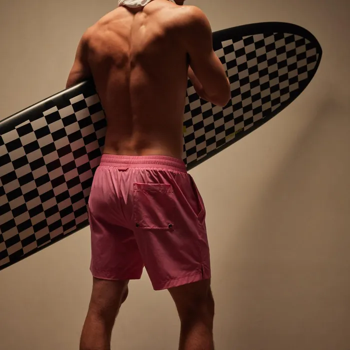 James Perse Swimwear Split Hem Boardshort Intense Pink 8211 Men