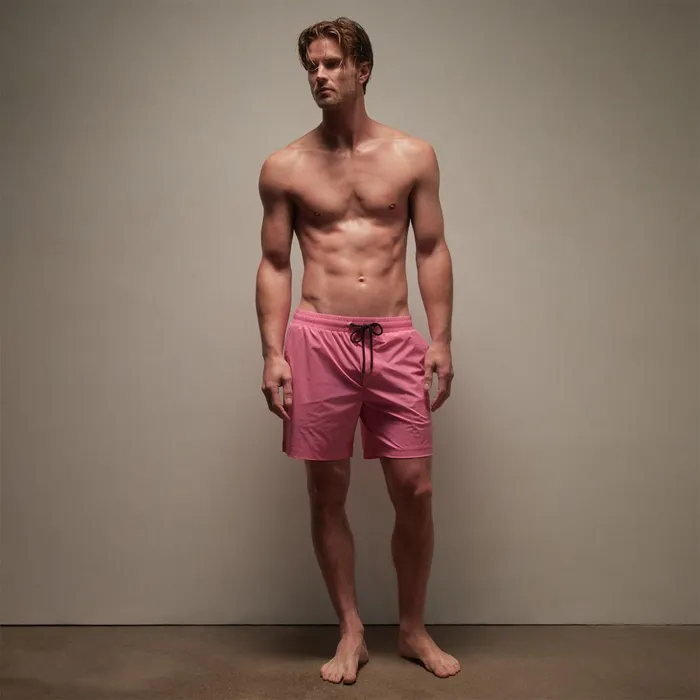 James Perse Swimwear Split Hem Boardshort Intense Pink 8211 Men