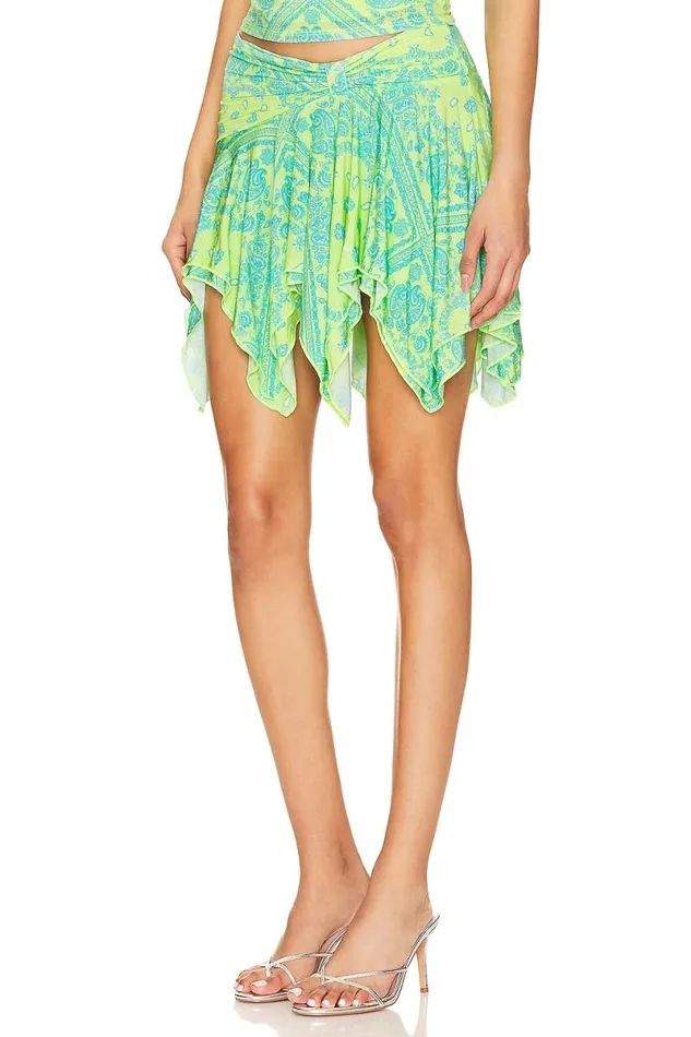 Juna Mini Skirt Green Bandana Women Lovers and Friends Skirts
