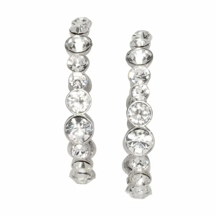 Kenneth Jay Lane Clear Crystal Earrings Women Silver And Crystal Hoop Earrings Kenneth Jay Lane Clear Crystal Earrings Women Silver And Crystal Hoop Earrings