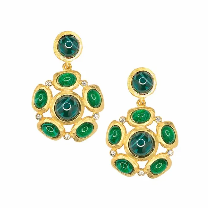 Kenneth Jay Lane Dark Color Gem Earrings Women Emerald Cabochon Pierced Or Clip Earrings Kenneth Jay Lane Dark Color Gem Earrings Women Emerald Cabochon Pierced Or Clip Earrings