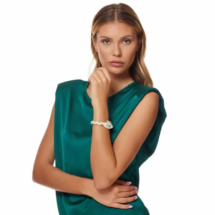 Kenneth Jay Lane Light Color Bracelets Women White Multicolored Snake Bracelet Kenneth Jay Lane Light Color Bracelets Women White Multicolored Snake Bracelet