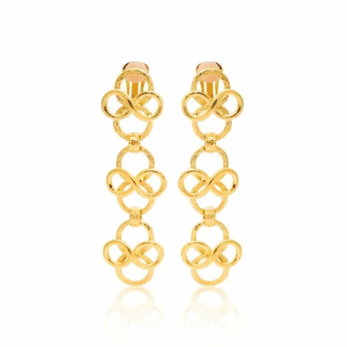 Kenneth Jay Lane Metallic Finish Earrings Women Fancy Swirl Drop Clip Earrings Kenneth Jay Lane Metallic Finish Earrings Women Fancy Swirl Drop Clip Earrings