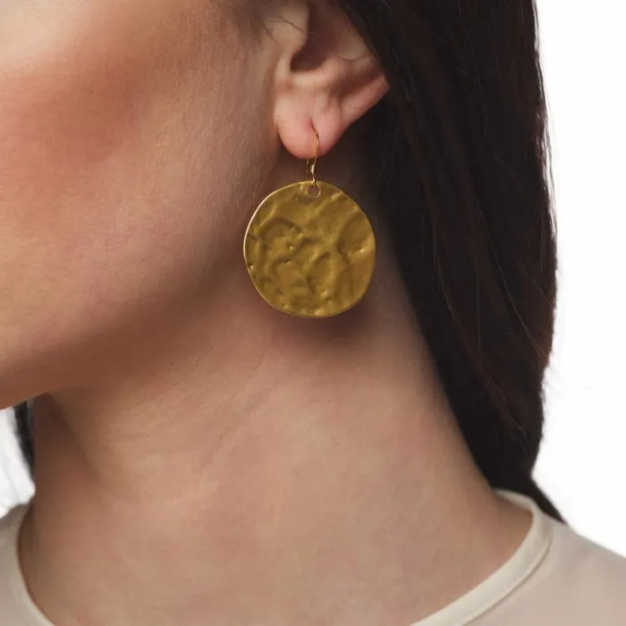 Kenneth Jay Lane Metallic Finish Earrings Women Large Satin Gold Fishhook Top Earring Kenneth Jay Lane Metallic Finish Earrings Women Large Satin Gold Fishhook Top Earring