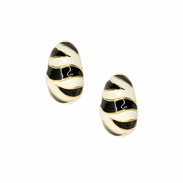 Kenneth Jay Lane Natural Earrings Women Tiger Stripe Pierced Or Clip Earrings