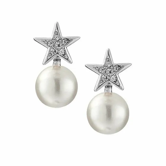 Kenneth Jay Lane Pearl Earrings Women Crystal Star Pearl Drop Pierced Earrings Kenneth Jay Lane Pearl Earrings Women Crystal Star Pearl Drop Pierced Earrings