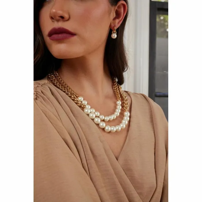 Kenneth Jay Lane Pearl Necklaces Women Gold Chain And Pearl Necklace