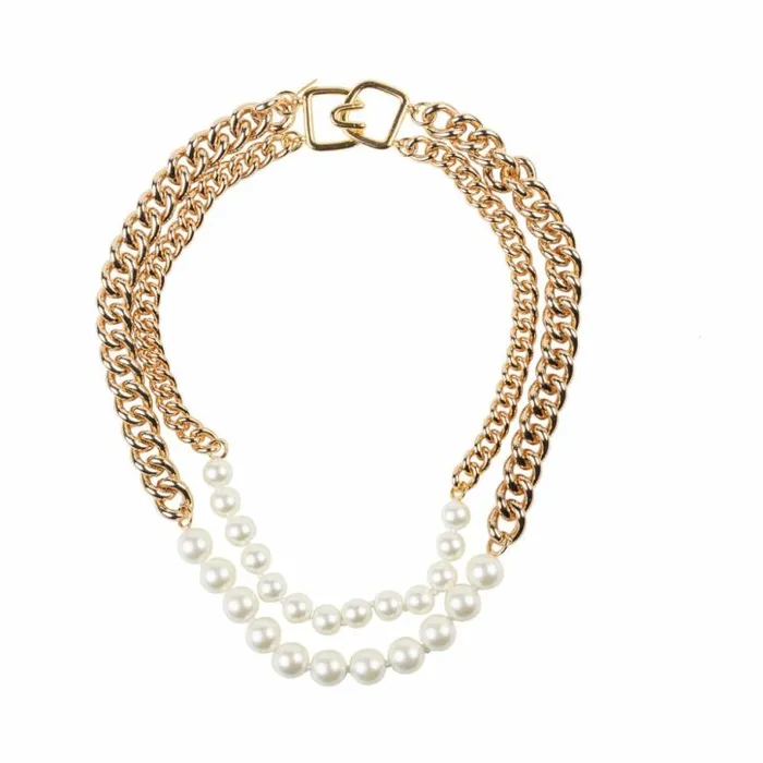 Kenneth Jay Lane Pearl Necklaces Women Gold Chain And Pearl Necklace