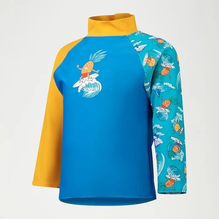 Kids Boy039s Rash Vests Speedo Infant Boys039 Long Sleeve Printed Rash Top BlueYellow Kids Boy039s Rash Vests Speedo Infant Boys039 Long Sleeve Printed Rash Top BlueYellow