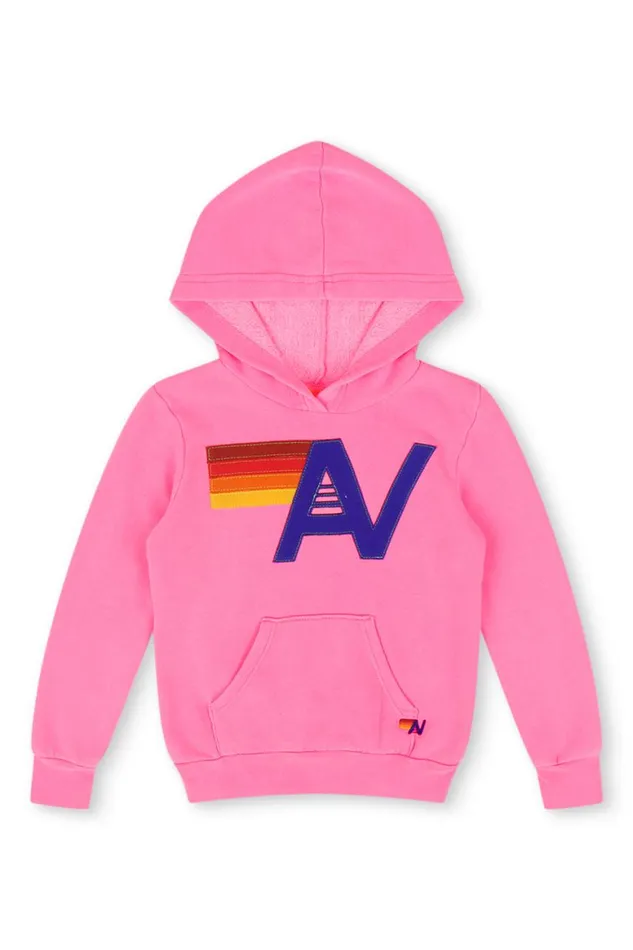 Kids Hoodies Aviator Nation Logo Stitch Pullover Hoodie 8211 Neon Pink