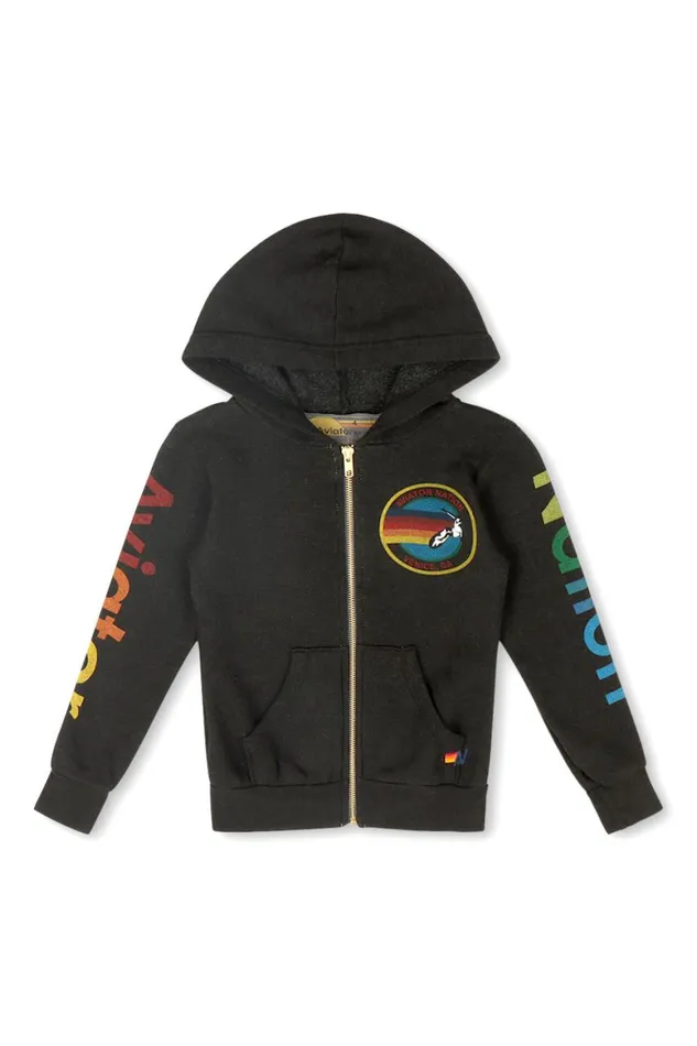 Kids Hoodies Aviator Nation Zip Hoodie 8211 Black