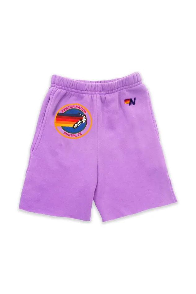 Kids Shorts Aviator Nation Austin Sweatshorts 8211 Neon Purple