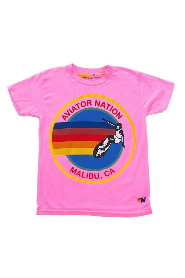 Kids Tees Aviator Nation Malibu Tee 8211 Neon Pink