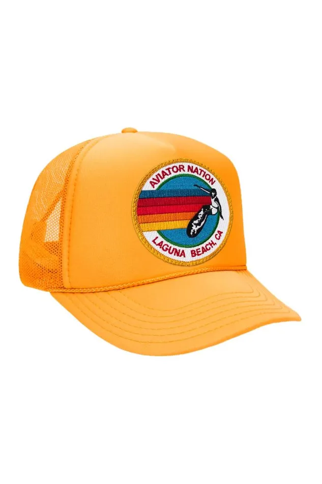 Kids Trucker Hats Aviator Nation Signature Laguna Beach Logo 8211 Vintage Trucker Hat