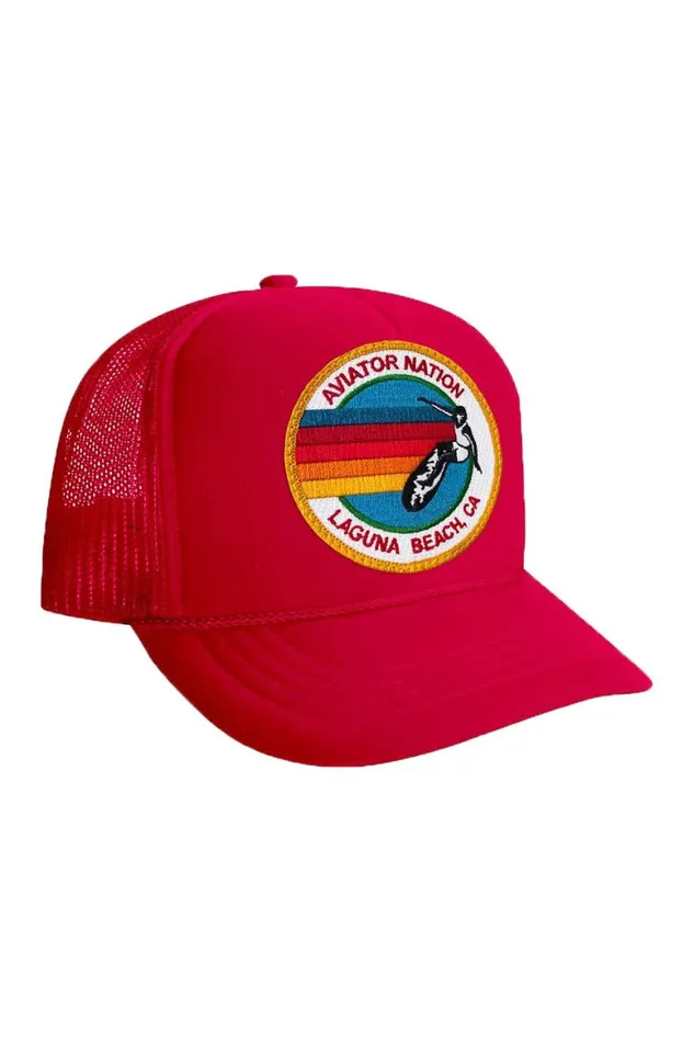 Kids Trucker Hats Aviator Nation Signature Laguna Beach Logo 8211 Vintage Trucker Hat