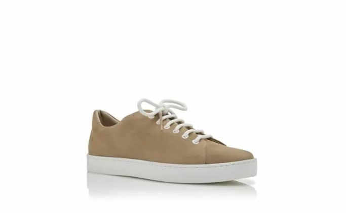 LaceUps Men Manolo Blahnik SEMANADOBeige Suede Low Cut Sneakers LaceUps Men Manolo Blahnik SEMANADOBeige Suede Low Cut Sneakers