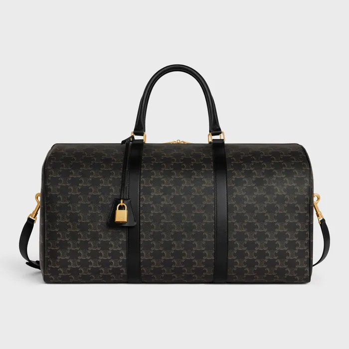 Large Travel Bag In Triomphe Canvas And Calfskin Black Men CELINE BUSINESS AND TRAVEL BAGS Large Travel Bag In Triomphe Canvas And Calfskin Black Men CELINE BUSINESS AND TRAVEL BAGS