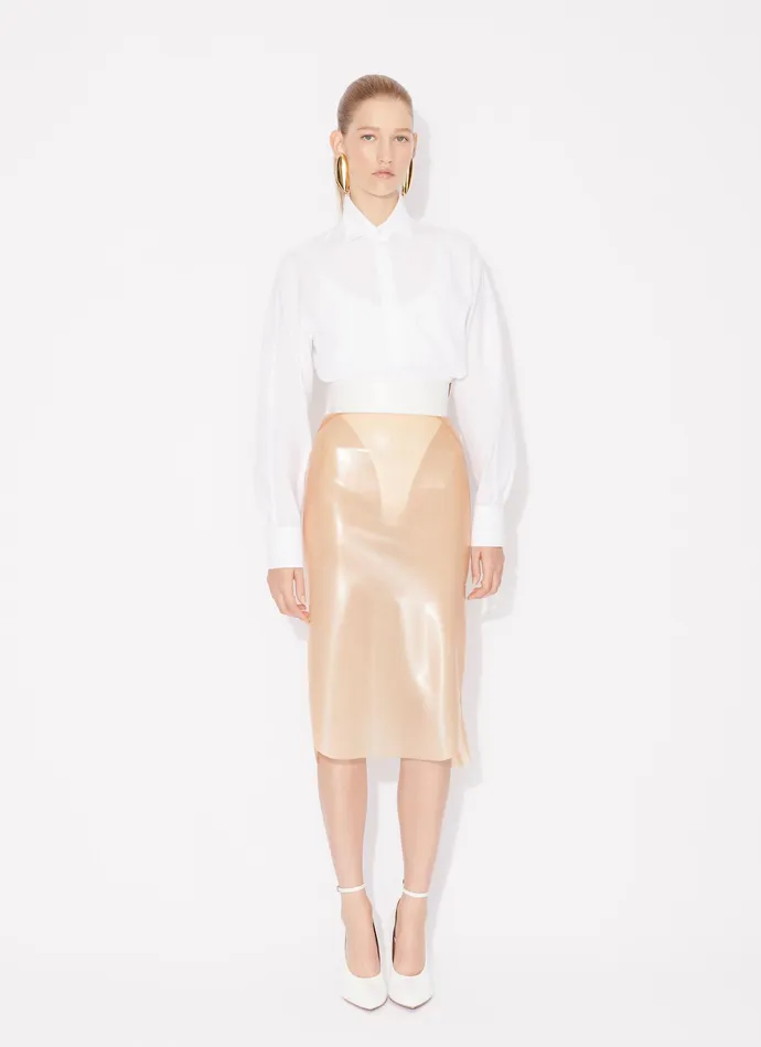 Latex Pencil Skirt Women Alaa Skirts
