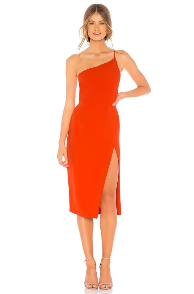 Lazo Midi Dress Blood Orange Women Lovers and Friends Dresses