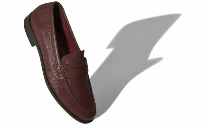 Loafers Men Manolo Blahnik PERRYDark Red Calf Leather Penny Loafers