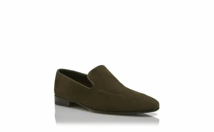 Loafers Men Manolo Blahnik TRURODark Khaki Suede Loafers Loafers Men Manolo Blahnik TRURODark Khaki Suede Loafers