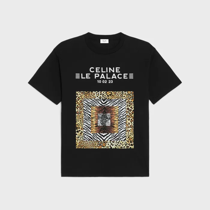 Loose Le Palace TShirt In Cotton Jersey Blackleopardzebretigre Men CELINE TSHIRTS AND SWEATSHIRTS Loose Le Palace TShirt In Cotton Jersey Blackleopardzebretigre Men CELINE TSHIRTS AND SWEATSHIRTS