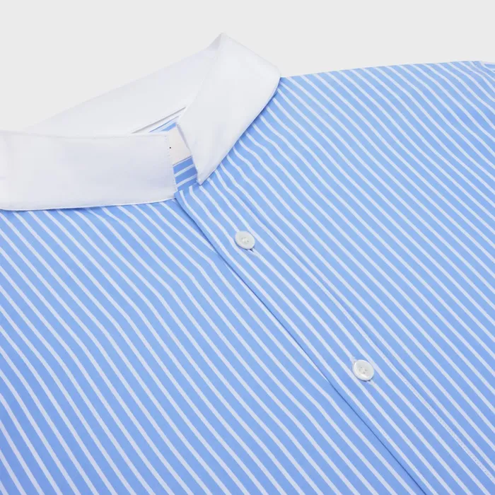 Loose Shirt With Inverted Collar In Striped Cotton Cielblanc Men CELINE SHIRTS