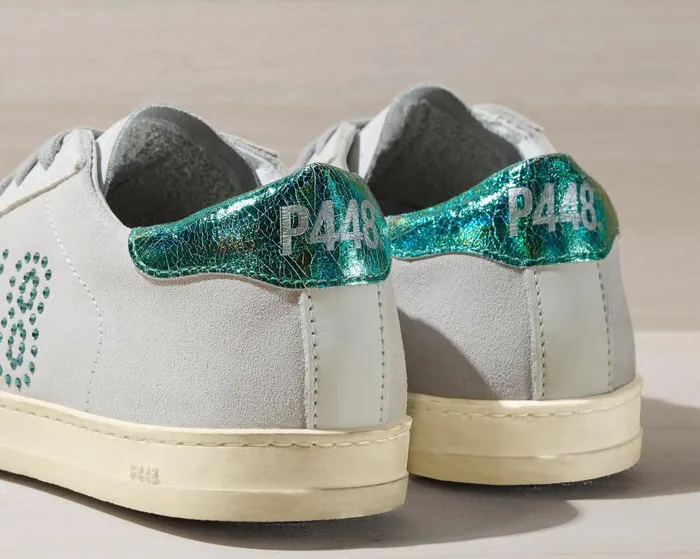 Low Tops Womens P448 John WhiteTurquoise