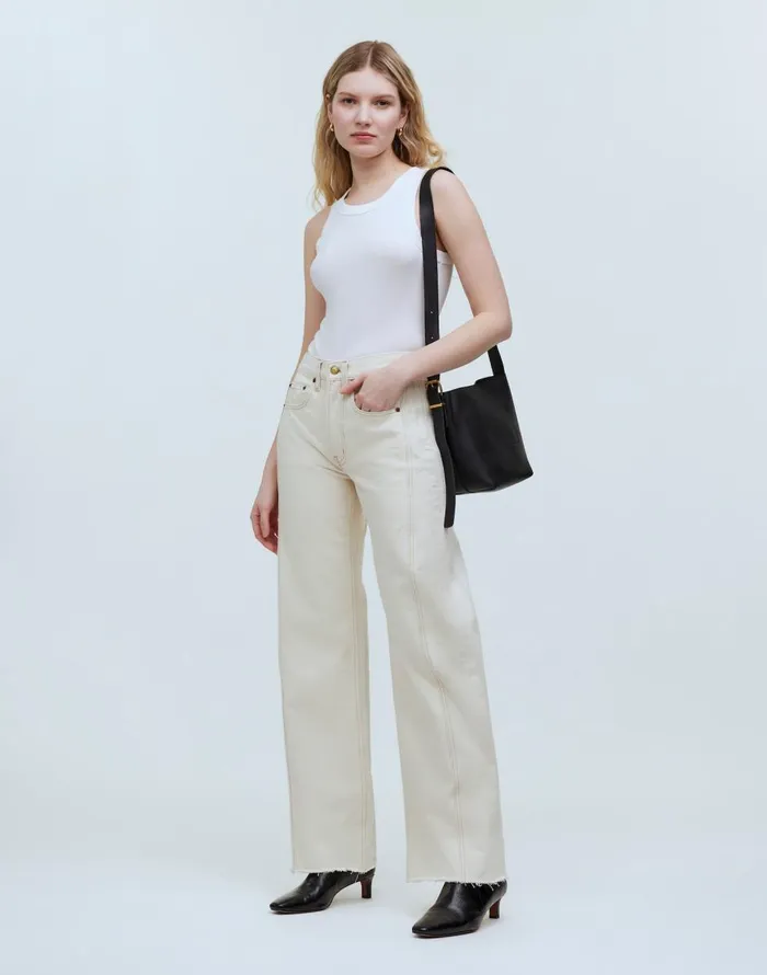 Madewell B Sides Relaxed Lasso Cuffed Jeans Clair Rinse Women Jeans