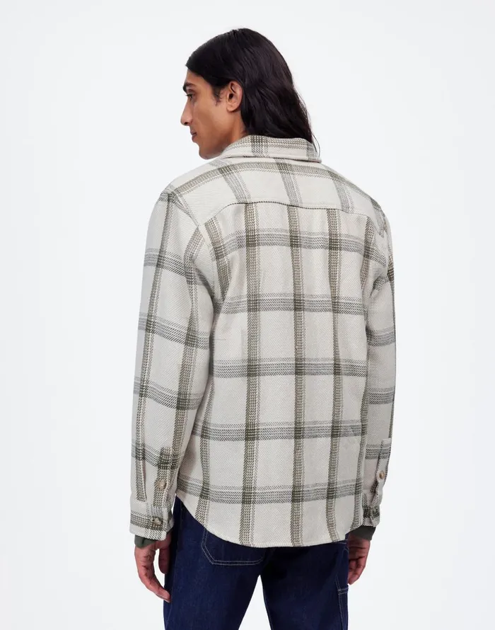 Madewell Brushed Easy ShirtJacket In Italian Fabric Bleached Canvas Heather Men Shirts