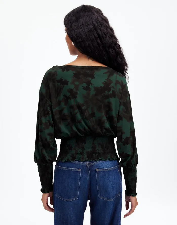 Madewell Cinched LongSleeve Top Luxury Forest Women Tops and Shirts
