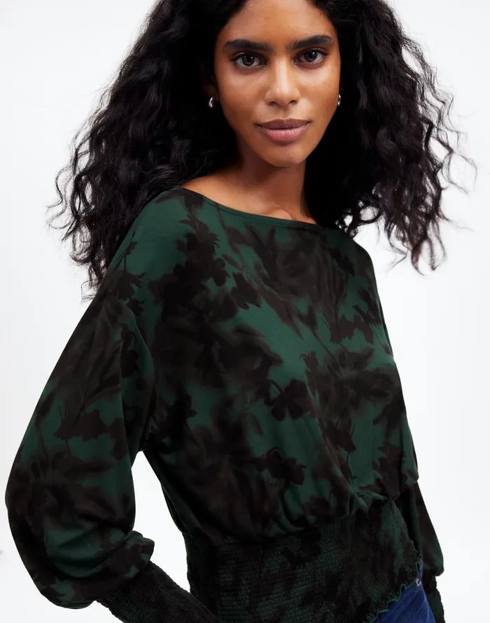 Madewell Cinched LongSleeve Top Luxury Forest Women Tops and Shirts