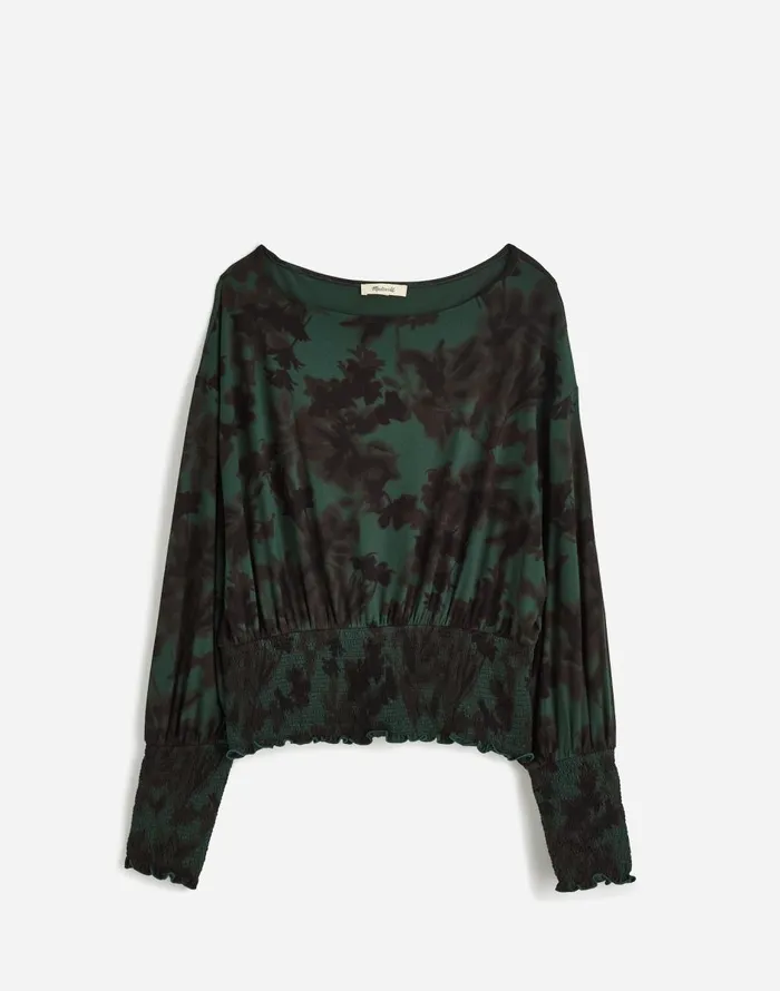 Madewell Cinched LongSleeve Top Luxury Forest Women Tops and Shirts