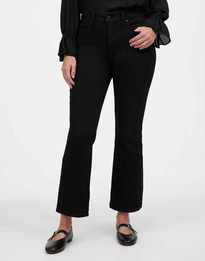 Madewell Curvy Kick Out Crop Jean Black Rinse Wash Women Jeans