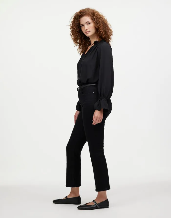 Madewell Curvy Kick Out Crop Jean Black Rinse Wash Women Jeans