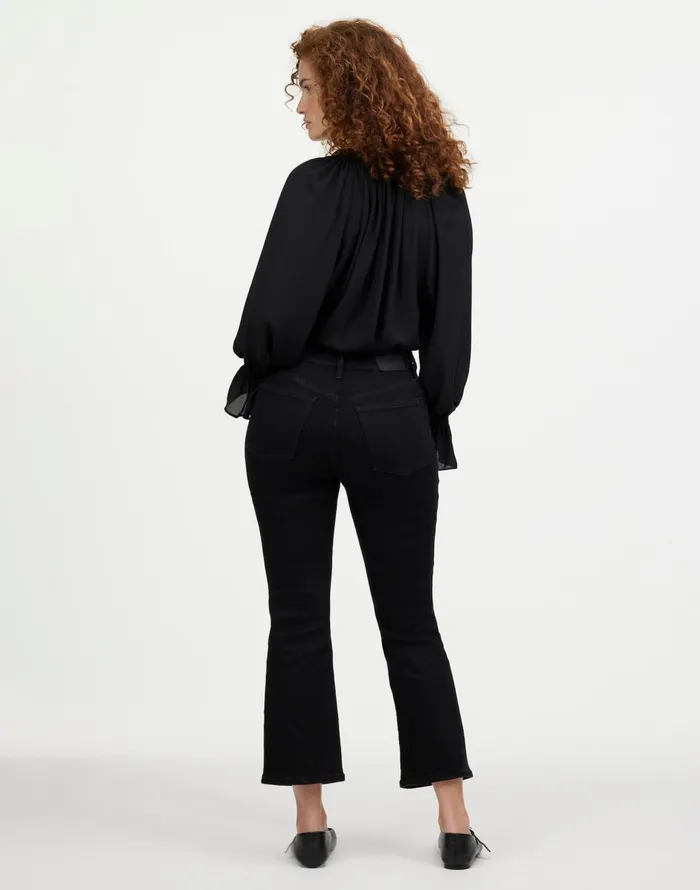 Madewell Curvy Kick Out Crop Jean Black Rinse Wash Women Jeans