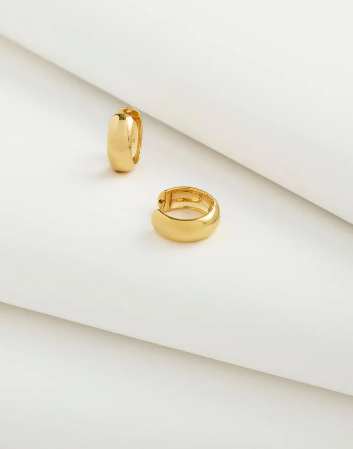 Madewell DemiFine Chunky Small Hoop Earrings 14k Gold Women Jewelry