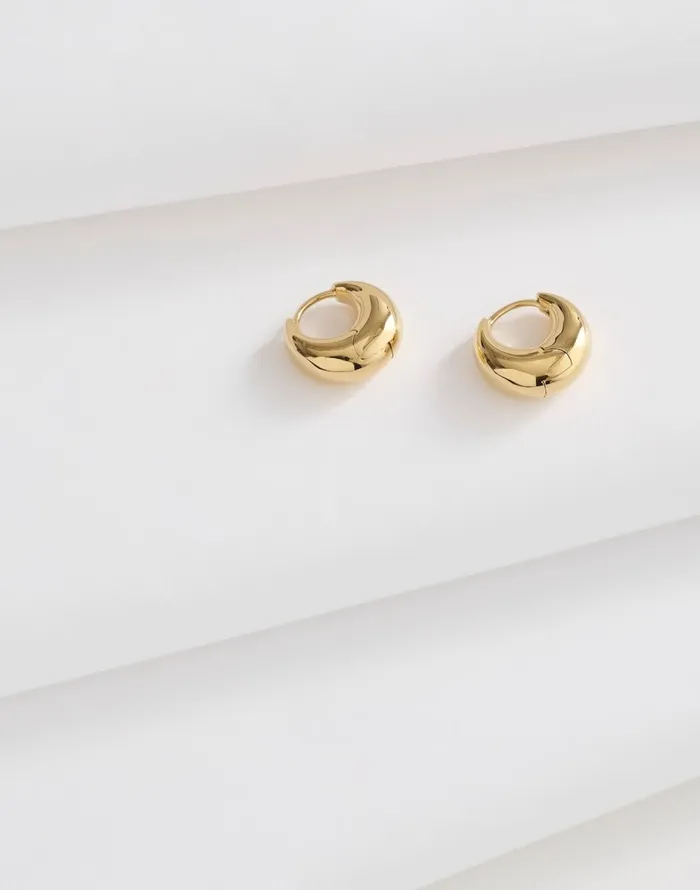Madewell DemiFine Puffy Hoop Earrings 14k Gold Women Jewelry