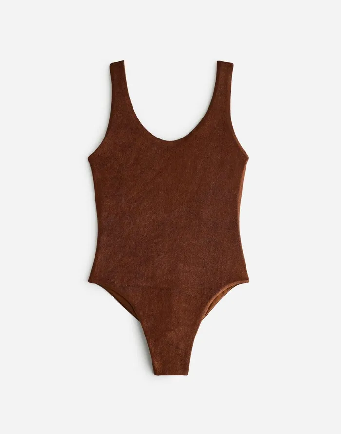 Madewell Jade Swim Evolve Contour OnePiece Swimsuit Espresso Women Swim