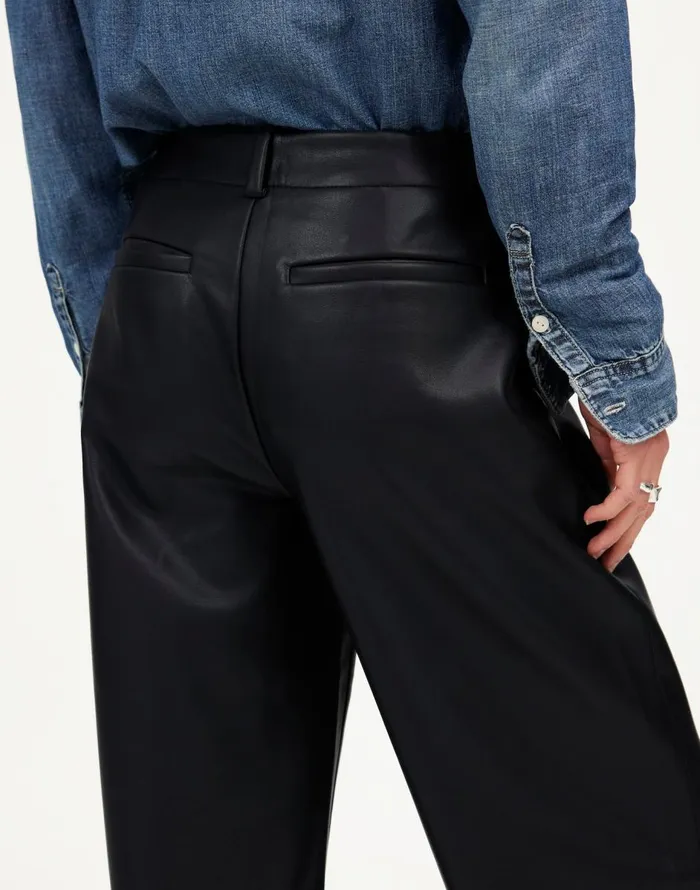 Madewell LowSlung Baggy Pants In Faux Leather Black Women Pants