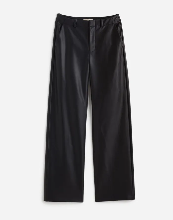 Madewell LowSlung Baggy Pants In Faux Leather Black Women Pants