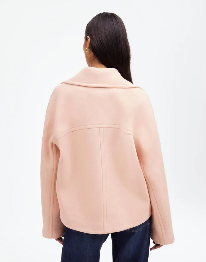 Madewell OversizedCollar Short Peacoat Pale Blush Women Coats Jackets